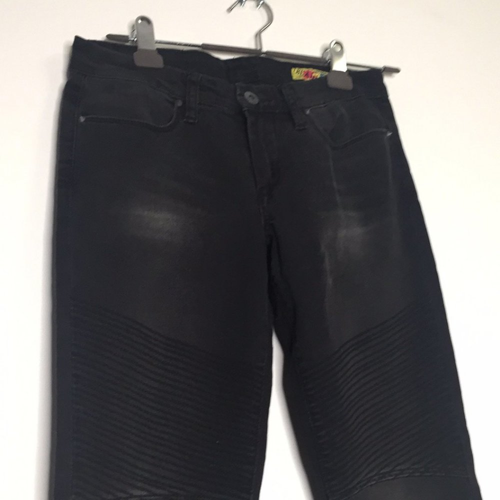 Blank NY Black Motorcycle Skinny Jeans Stretch 28